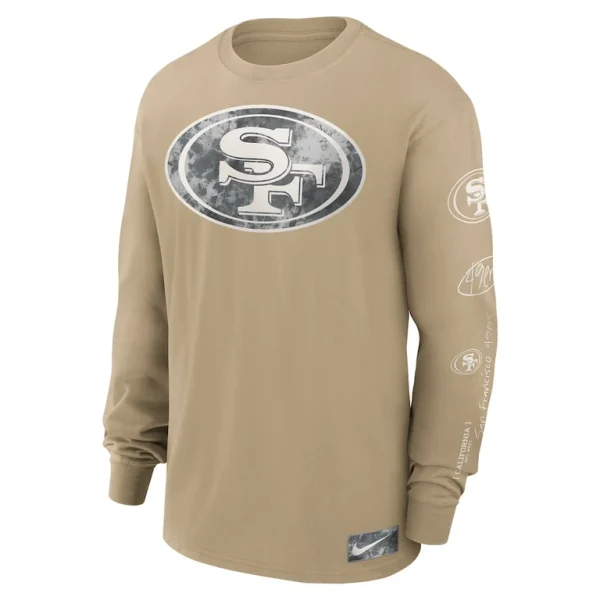 San francisco 49ers nike essential statement max90 long sleeve t shirt tan Multi M