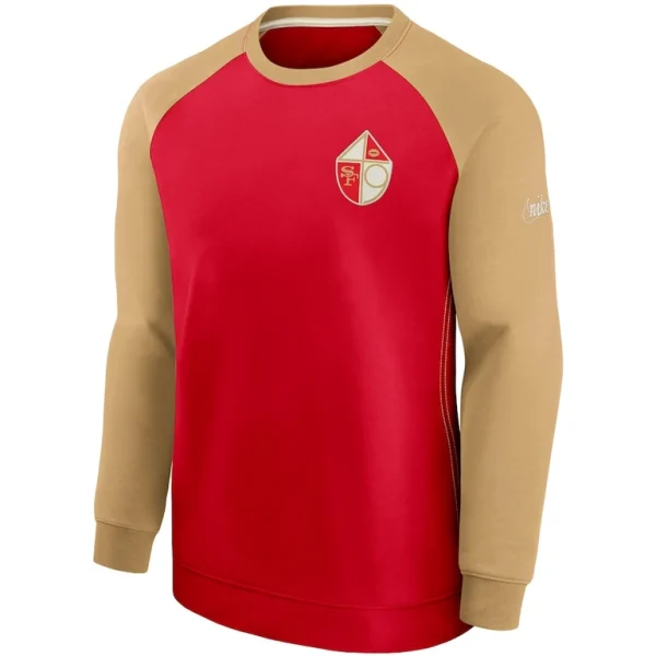 San francisco 49ers nike historic raglan crew performance sweater Scarletgold M