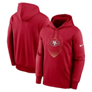 San francisco 49ers nike icon performance pullover hoodie Scarlet