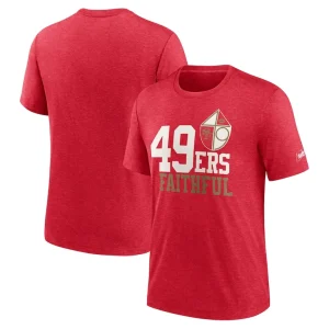 San francisco 49ers nike local tri blend t shirt Heather scarlet