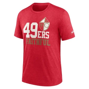 San francisco 49ers nike local tri blend t shirt Heather scarlet M