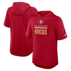 San francisco 49ers nike lockup tri blend hoodie t shirt Scarlet