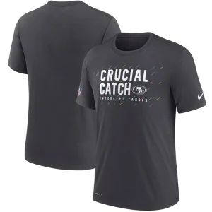 San francisco 49ers nike nfl crucial catch performance t shirt Charcoal