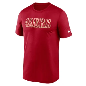 San francisco 49ers nike primetime legend wordmark performance t shirt Scarlet M