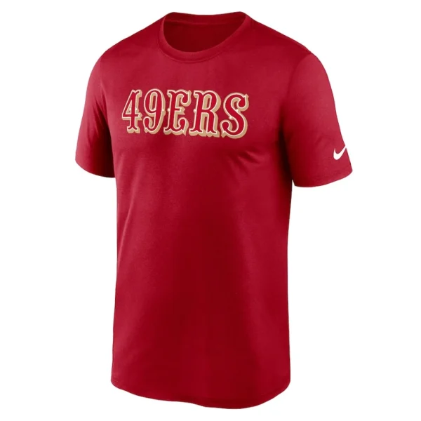 San francisco 49ers nike primetime legend wordmark performance t shirt Scarlet M