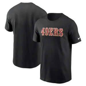 San francisco 49ers nike primetime wordmark essential t shirt Black