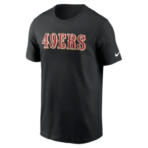 San francisco 49ers nike primetime wordmark essential t shirt Black M