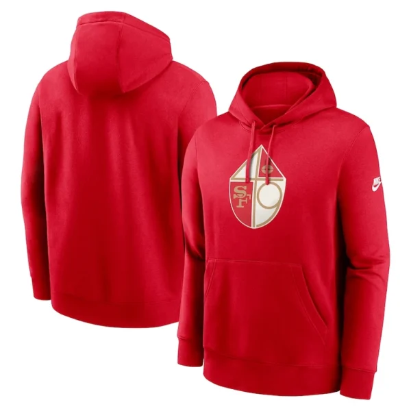 San francisco 49ers nike rewind club logo pullover hoodie Scarlet
