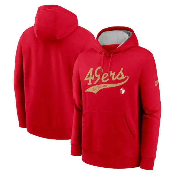 San francisco 49ers nike rewind club logo pullover hoodie Scarlet