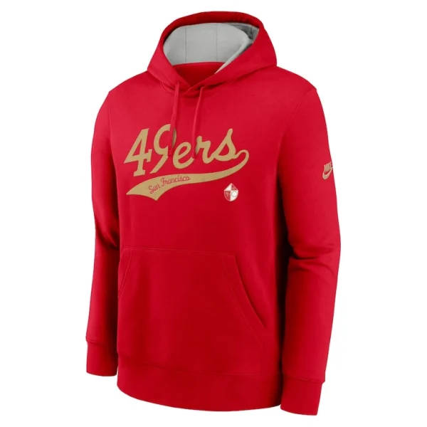 San francisco 49ers nike rewind club logo pullover hoodie Scarlet M