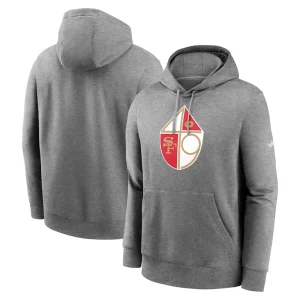 San francisco 49ers nike rewind club pullover hoodie Heather charcoal