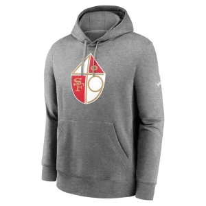 San francisco 49ers nike rewind club pullover hoodie Heather charcoal M