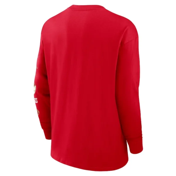 San francisco 49ers nike rewind heavy max 90 pocket long sleeve t shirt Scarlet L
