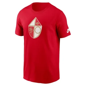 San francisco 49ers nike rewind logo essential t shirt Scarlet M