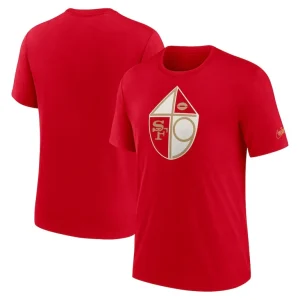 San francisco 49ers nike rewind logo tri blend t shirt Red