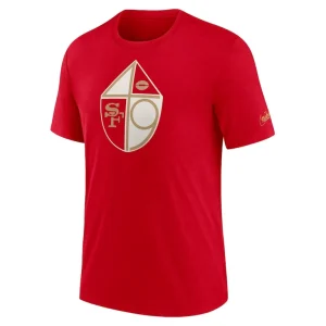 San francisco 49ers nike rewind logo tri blend t shirt Red M