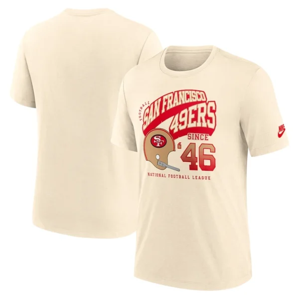 San francisco 49ers nike rewind tri blend t shirt natural Multi