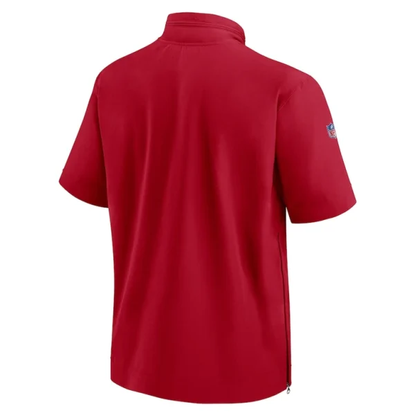 San francisco 49ers nike sideline coach short sleeve hoodie quarter zip jacket Scarlet L