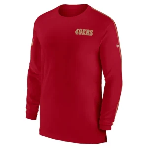 San francisco 49ers nike sideline coach uv performance long sleeve t shirt Scarlet M