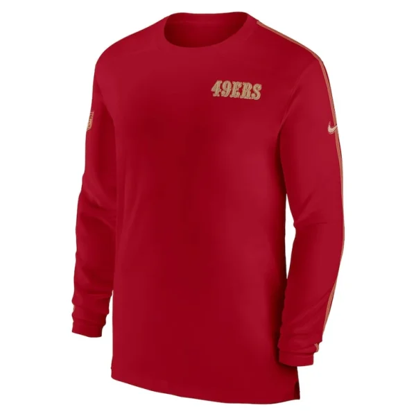 San francisco 49ers nike sideline coach uv performance long sleeve t shirt Scarlet M