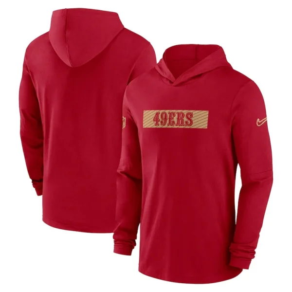 San francisco 49ers nike sideline hoodie performance long sleeve t shirt Scarlet