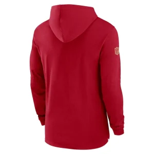 San francisco 49ers nike sideline hoodie performance long sleeve t shirt Scarlet L