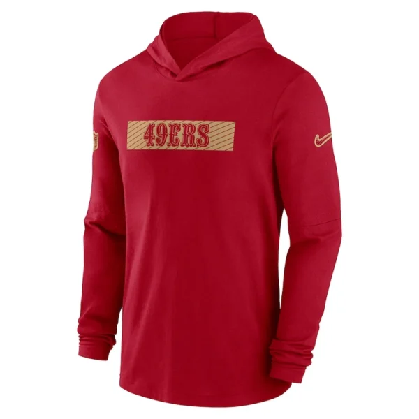 San francisco 49ers nike sideline hoodie performance long sleeve t shirt Scarlet M
