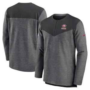 San francisco 49ers nike sideline lockup performance quarter zip top Charcoal