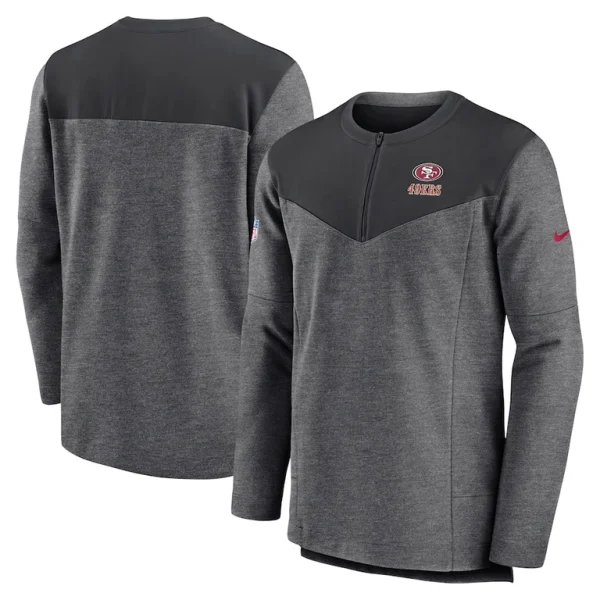 San francisco 49ers nike sideline lockup performance quarter zip top Charcoal