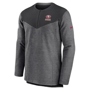 San francisco 49ers nike sideline lockup performance quarter zip top Charcoal M