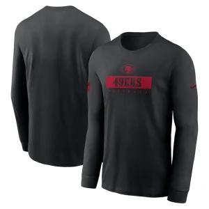 San francisco 49ers nike sideline performance long sleeve t shirt Black