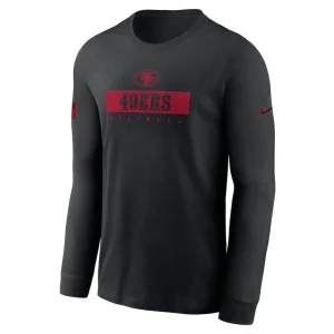 San francisco 49ers nike sideline performance long sleeve t shirt Black M