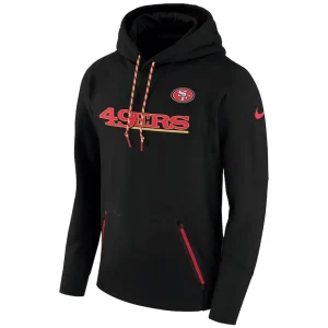 San francisco 49ers nike sideline player performance pullover hoodie Black M