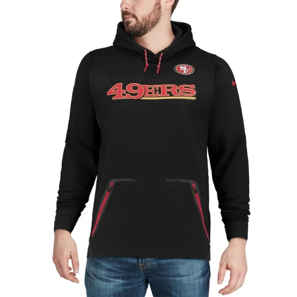 San francisco 49ers nike sideline player performance pullover hoodie Black XL