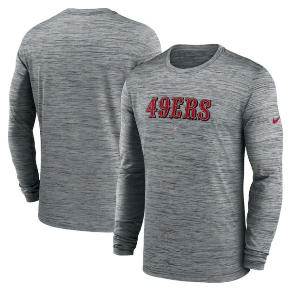 San francisco 49ers nike sideline team velocity performance long sleeve t shirt Heather gray