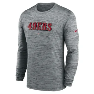 San francisco 49ers nike sideline team velocity performance long sleeve t shirt Heather gray M