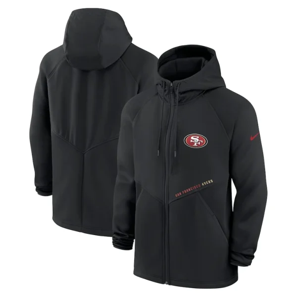 San francisco 49ers nike spacer raglan performance full zip hoodie Black
