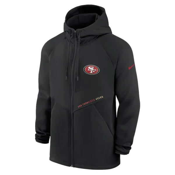 San francisco 49ers nike spacer raglan performance full zip hoodie Black M