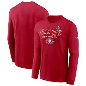 San francisco 49ers nike super bowl lviii iconic long sleeve t shirt Scarlet
