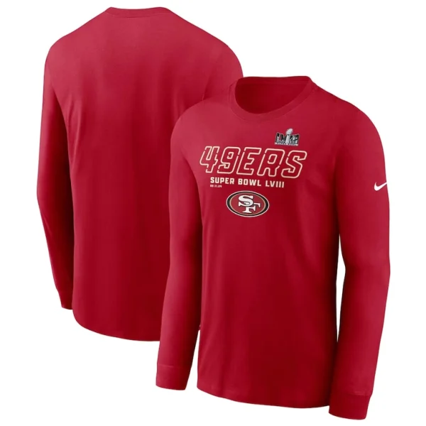 San francisco 49ers nike super bowl lviii iconic long sleeve t shirt Scarlet