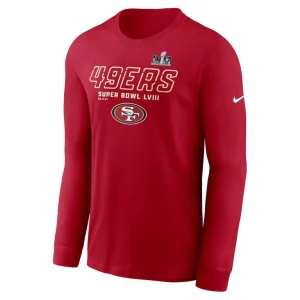 San francisco 49ers nike super bowl lviii iconic long sleeve t shirt Scarlet M