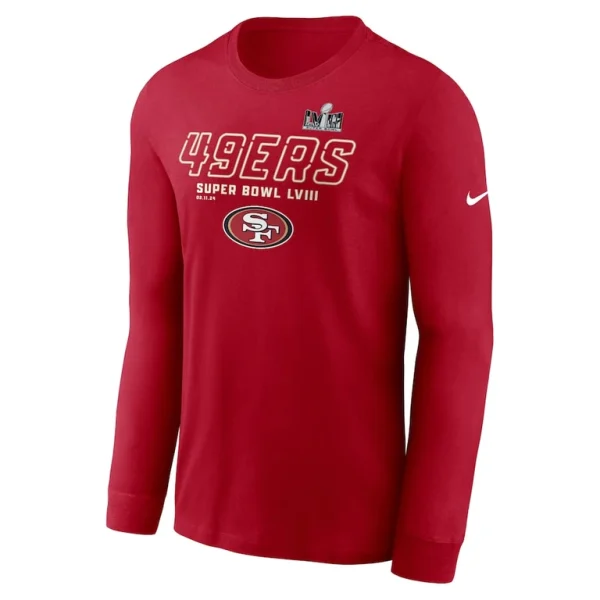 San francisco 49ers nike super bowl lviii iconic long sleeve t shirt Scarlet M