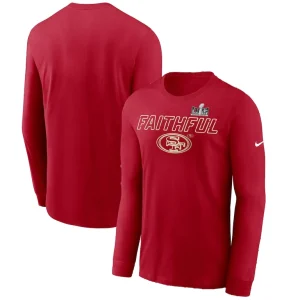 San francisco 49ers nike super bowl lviii local long sleeve t shirt Scarlet