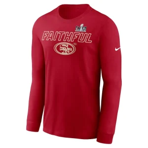 San francisco 49ers nike super bowl lviii local long sleeve t shirt Scarlet M