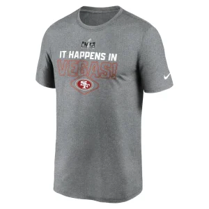 San francisco 49ers nike super bowl lviii logo lockup t shirt Heather gray M