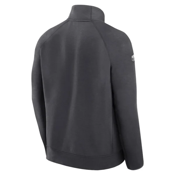 San francisco 49ers nike super bowl lviii opening night tech fleece half zip pullover top anthracite Multi L