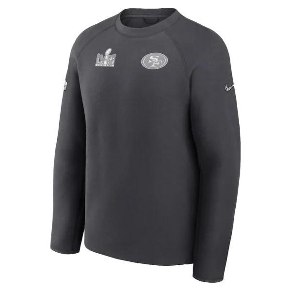 San francisco 49ers nike super bowl lviii opening night tech fleece pullover sweatshirt anthracite Multi M