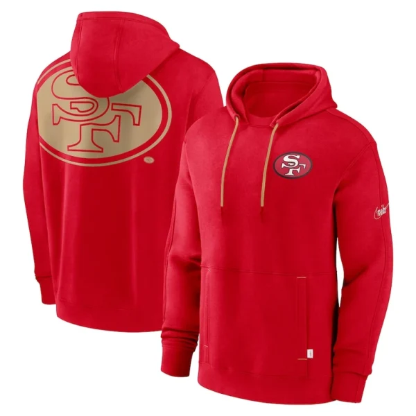 San francisco 49ers nike throwback layered logo statement pullover hoodie Scarlet