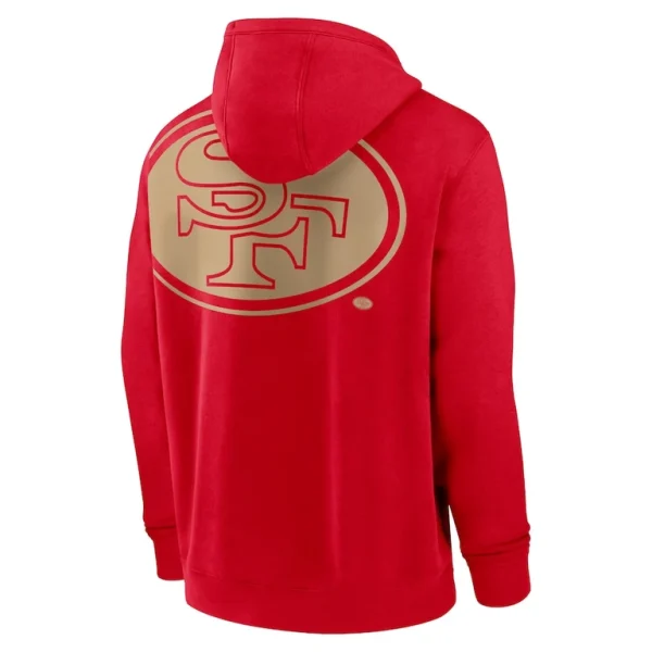San francisco 49ers nike throwback layered logo statement pullover hoodie Scarlet M