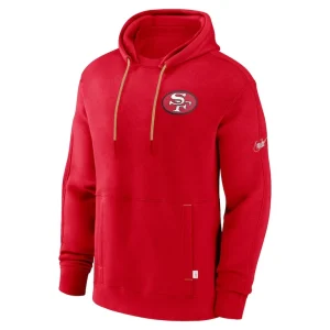 San francisco 49ers nike throwback layered logo statement pullover hoodie Scarlet S
